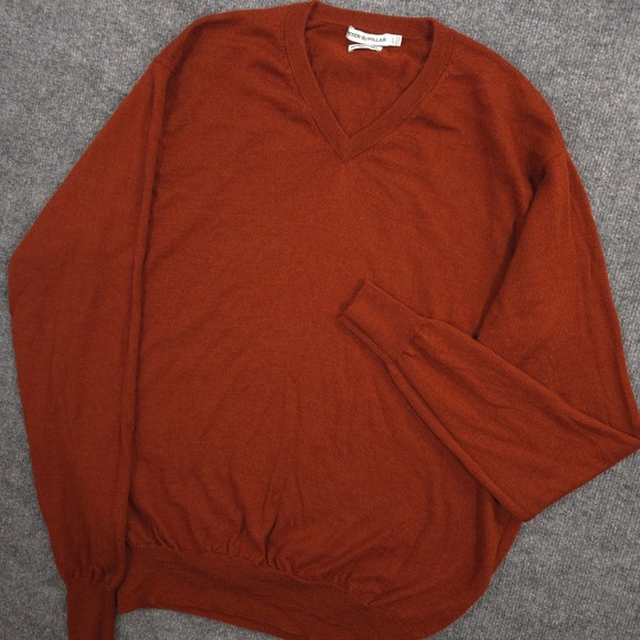 Peter Millar Other - Peter Millar Sweater Mens L Blood Orange Extrafine Italian Merino Wool V Neck